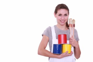 3518453-girl-with-three-cans-of-paint